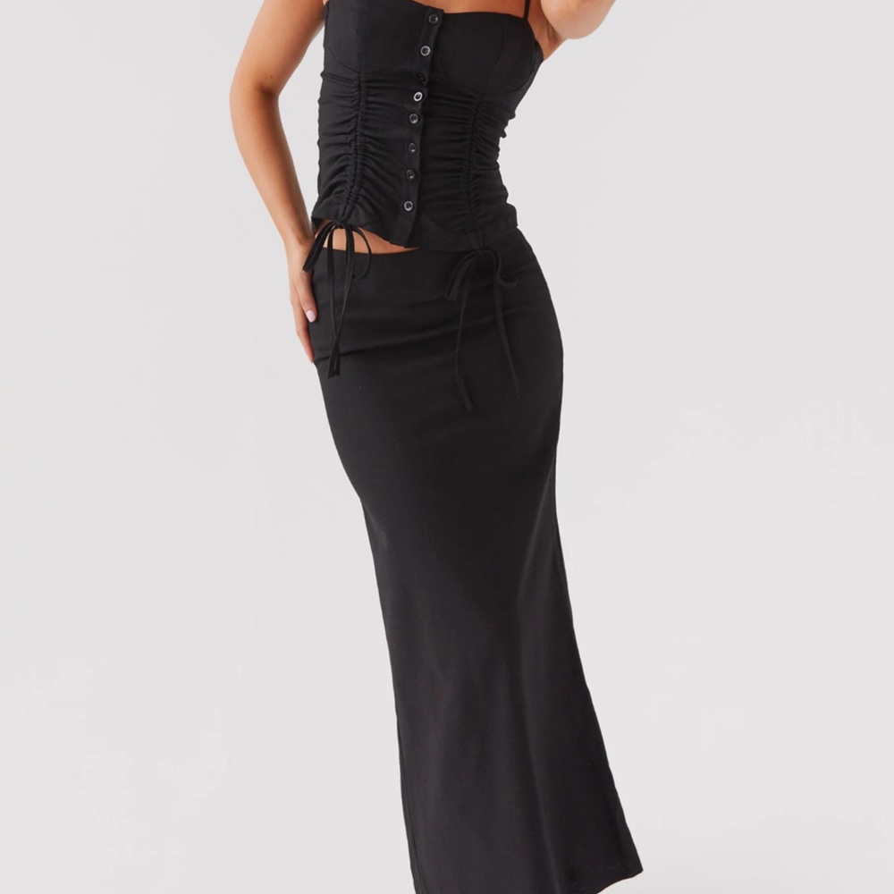 Peppermayo Black Maxi Skirt - Sleek Straight Silhouette